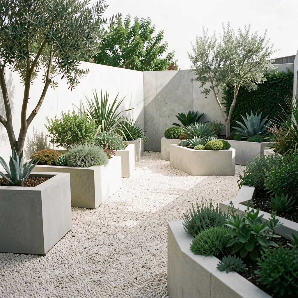Modern minimalist garden installation
